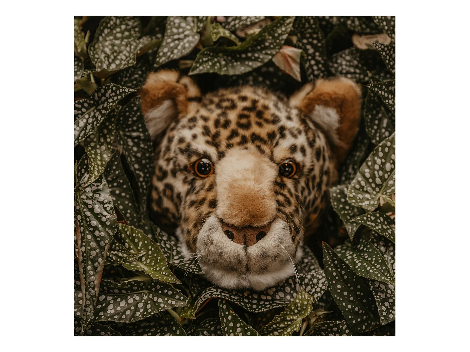 Peluche trophée léopard Charlie en polyester collection Savane