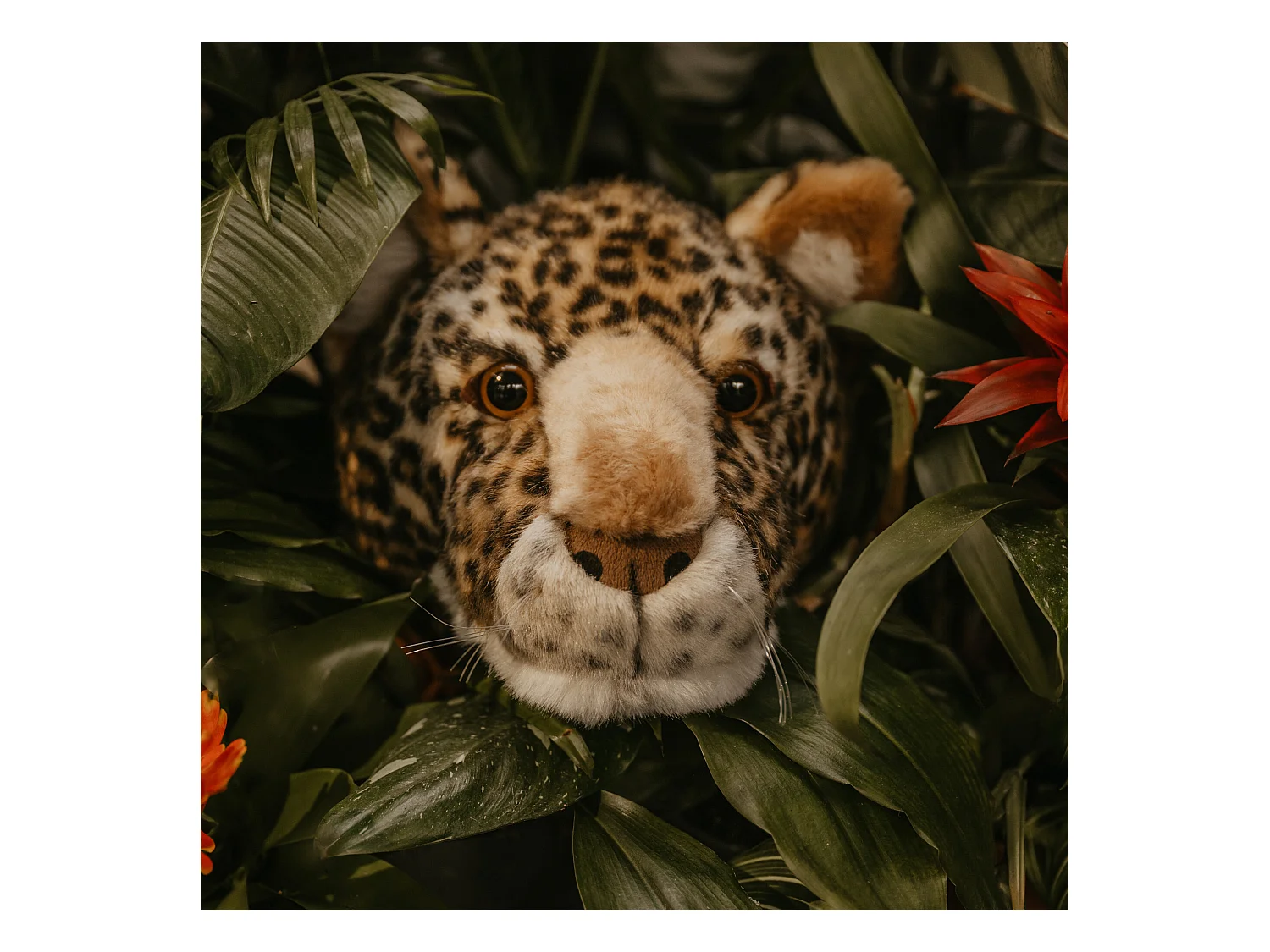 Peluche trophée léopard Charlie en polyester collection Savane