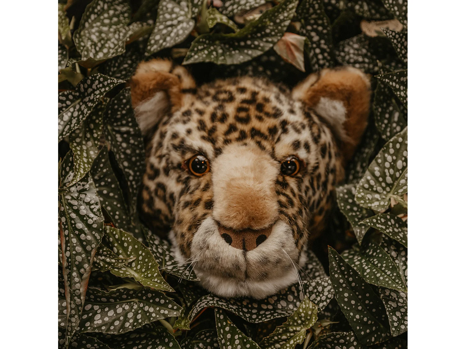 Peluche trophée léopard Charlie en polyester collection Savane