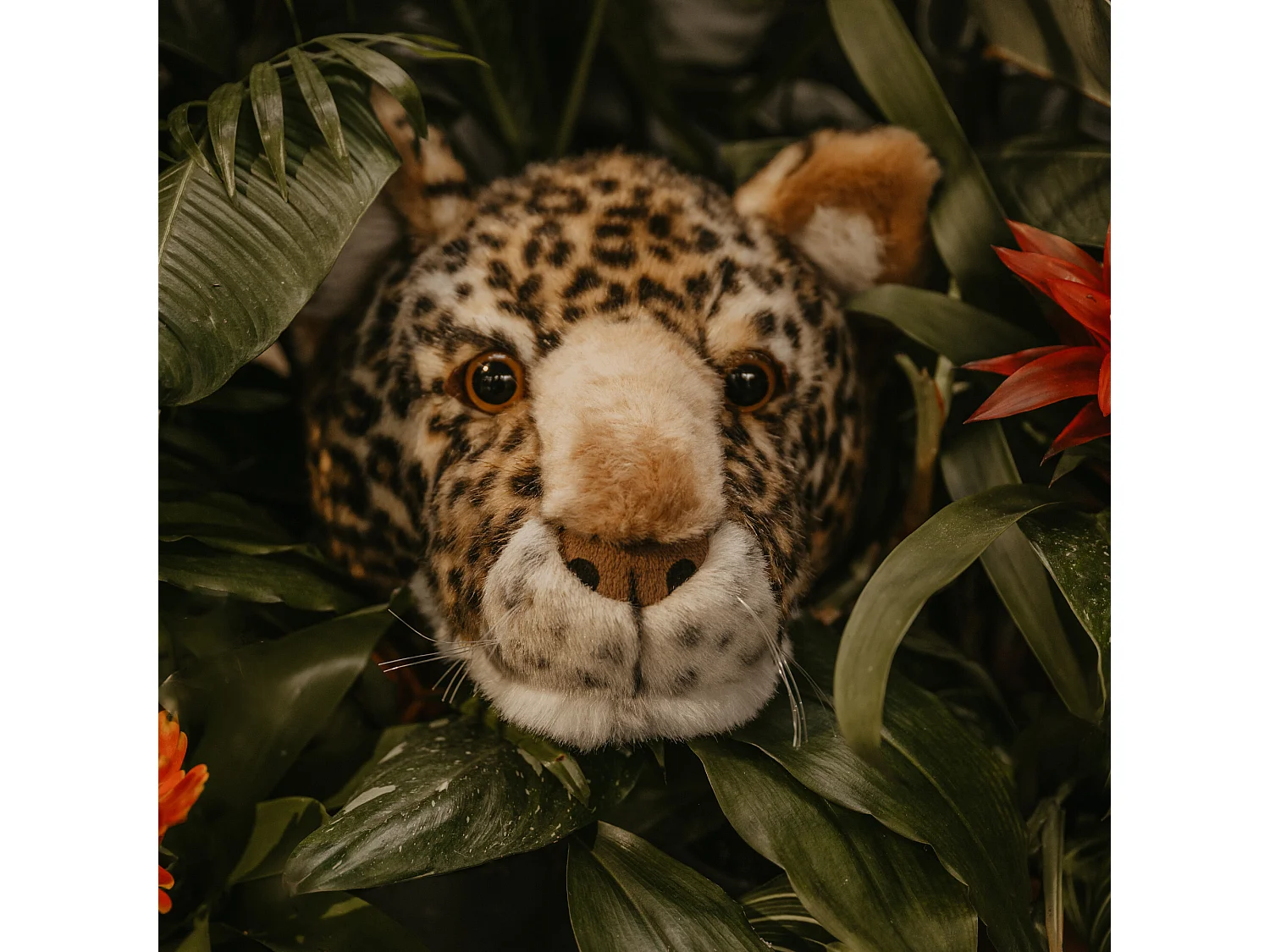 Peluche trophée léopard Charlie en polyester collection Savane