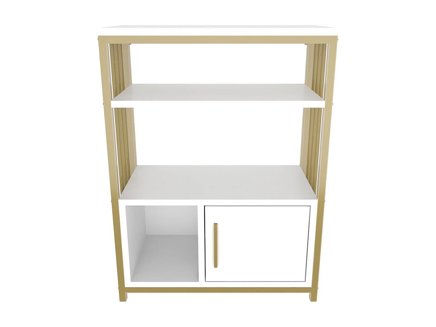 Table d'appoint Kama L60cm Or et Blanc