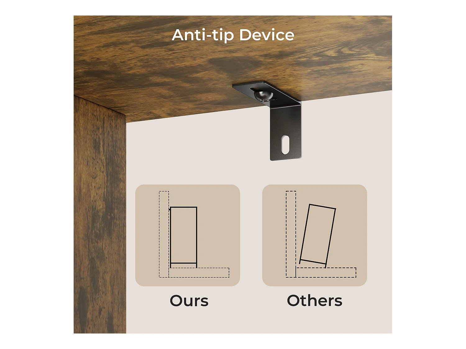 Bibliothèque Séparation 9 Cases Imitation Chêne Et Acier Marron