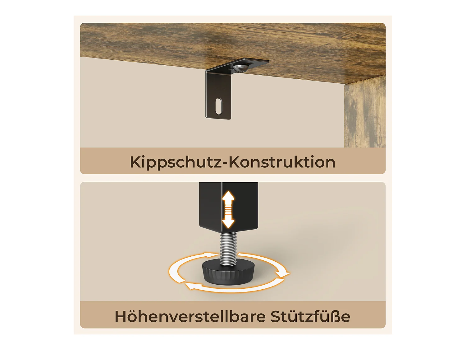 Bibliothèque 2 Portes Imitation Chêne Et Acier Marron
