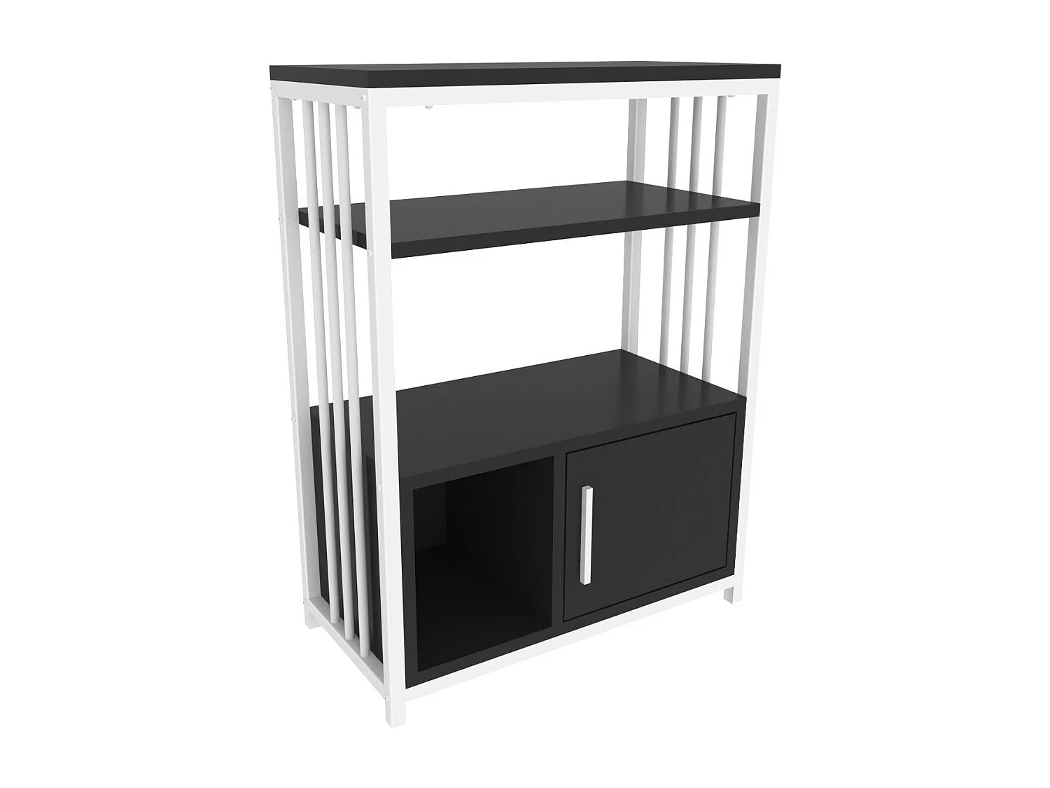 Table d'appoint Kama L60cm Blanc et Anthracite