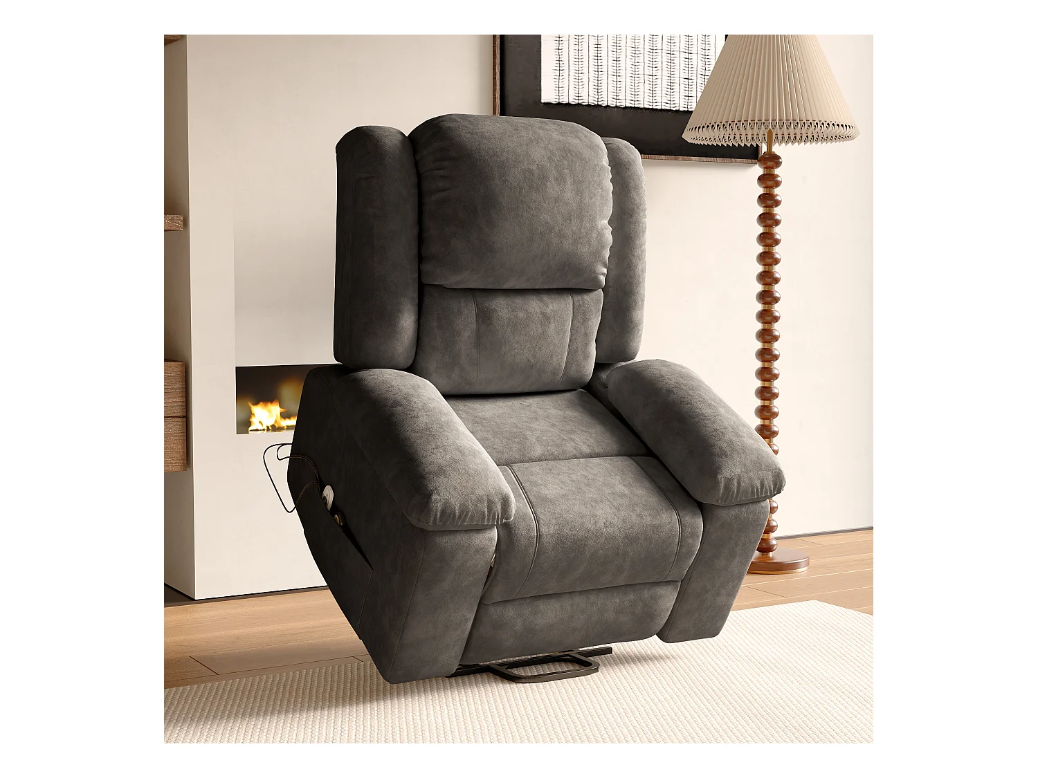 Fauteuil Luxe De Relaxation Et Massage Électrique, Gris