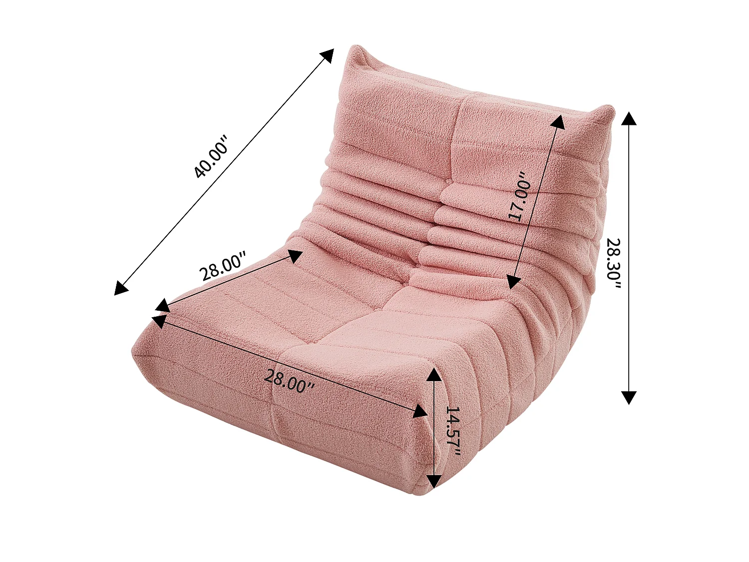 Canapé individuel Chillsessel Fauteuil de canapé paresseux, Rose