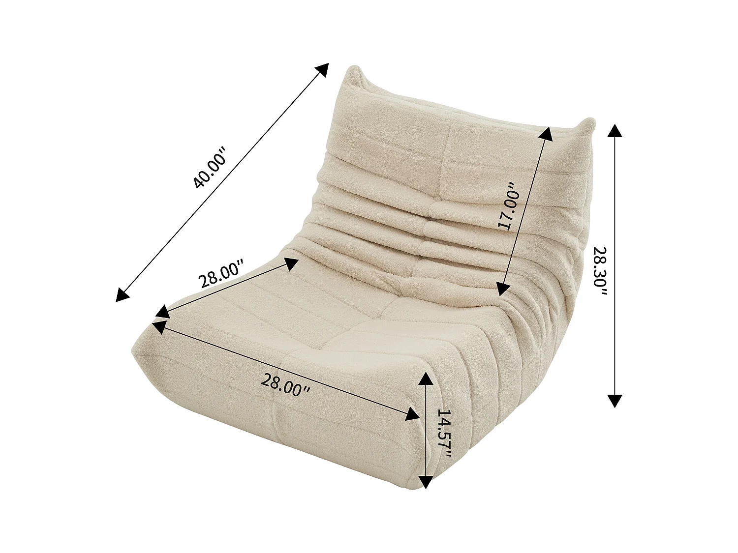 Canapé individuel Chillsessel Fauteuil de canapé paresseux, Beige