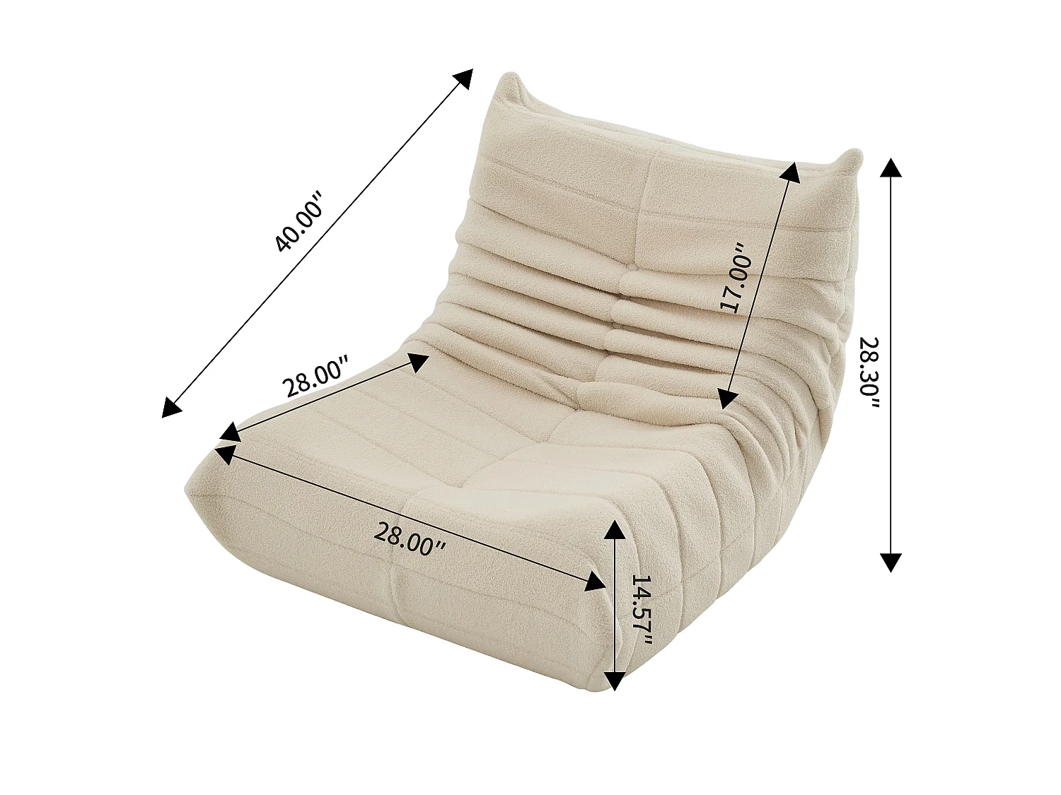 Canapé individuel Chillsessel Fauteuil de canapé paresseux, Beige