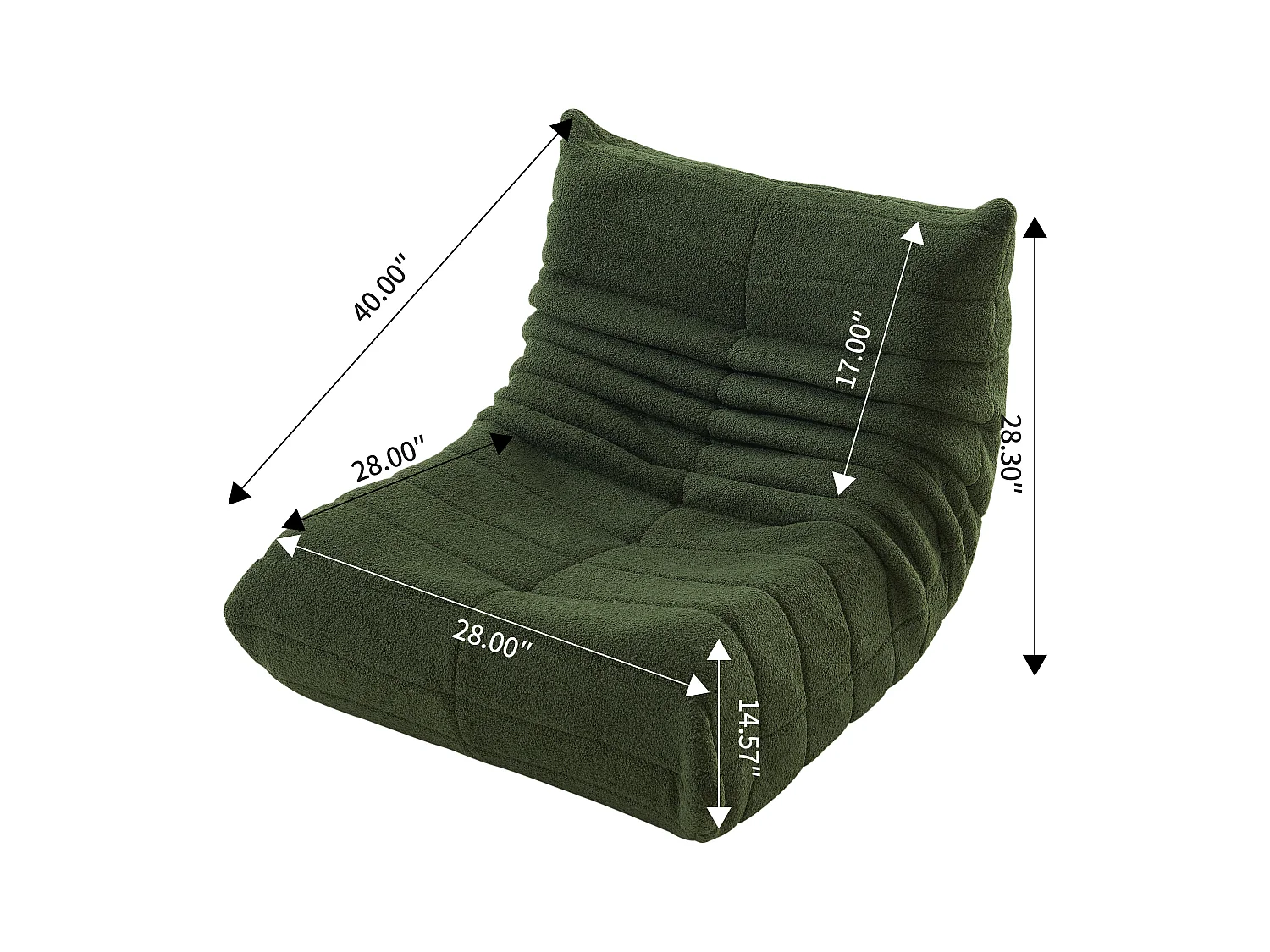 Canapé individuel Chillsessel Fauteuil de canapé paresseux, Vert