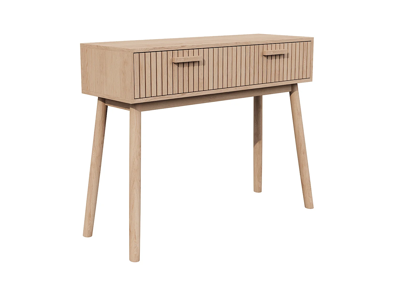 Konsolentisch mit 2 Schubladen, Holzoptik und Streifen