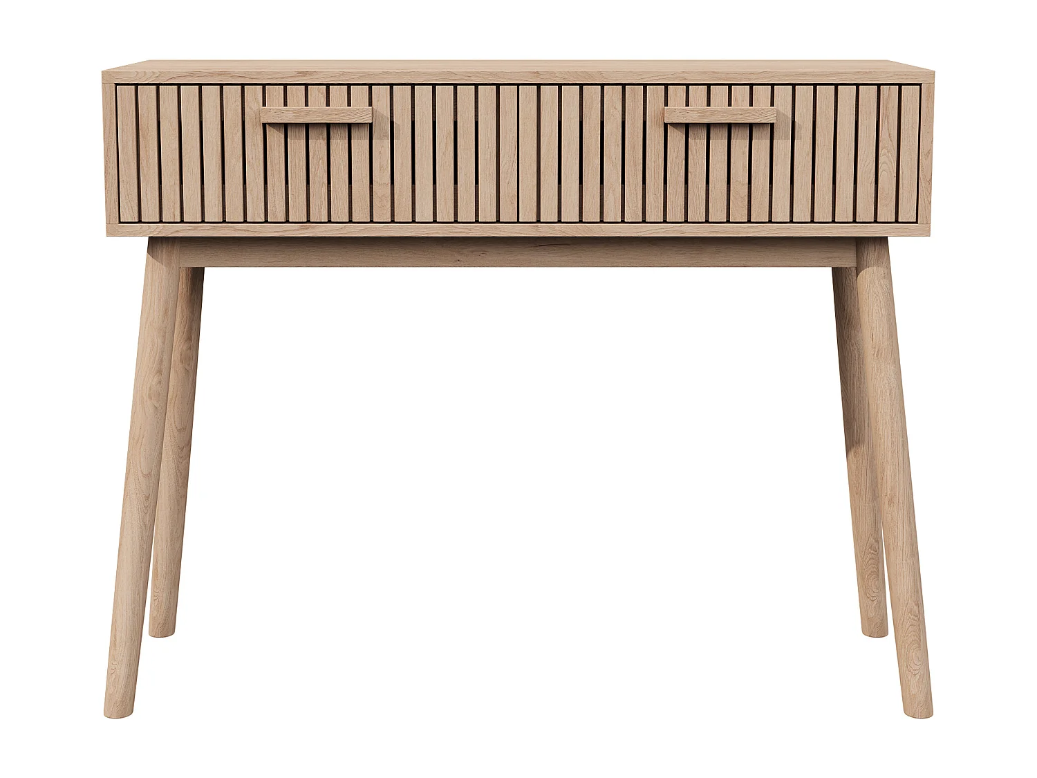 Consolle a 2 cassetti con effetto legno e strisce