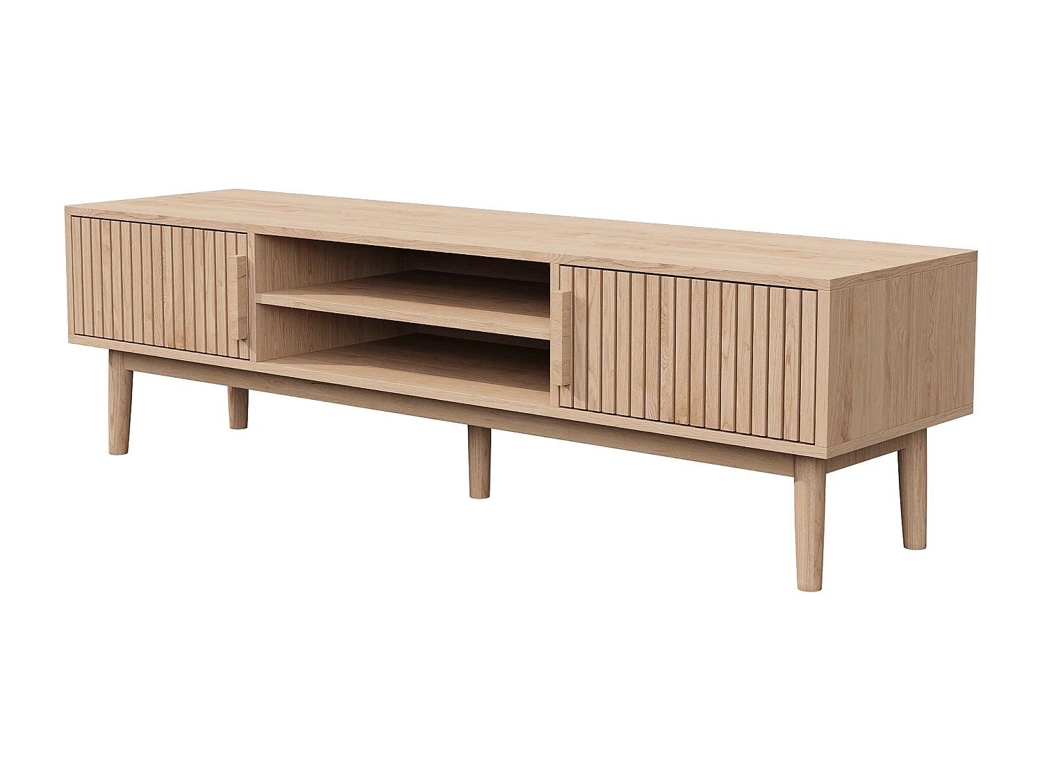 Meuble TV, Banc TV, avec 2 Portes, 120 cm, Meuble TV pour télévision jusqu'à 55-65 Pouces