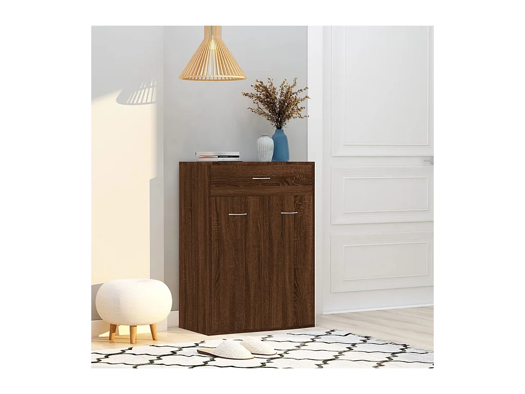 Schuhschrank Braun Eichen-Optik 60x35x84 cm Holzwerkstoff