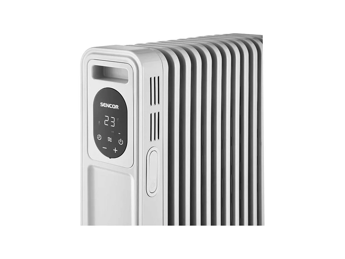 Radiateur électrique bain d'huile - SENCOR - SOH 6213WH - 2500 W - Panneau de commande numérique - Blanc