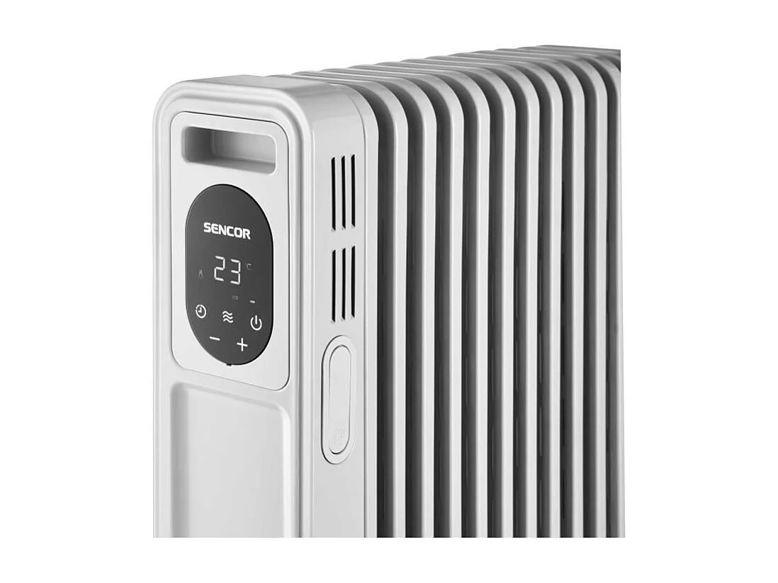 Radiateur électrique bain d'huile - SENCOR - SOH 6213WH - 2500 W - Panneau de commande numérique - Blanc