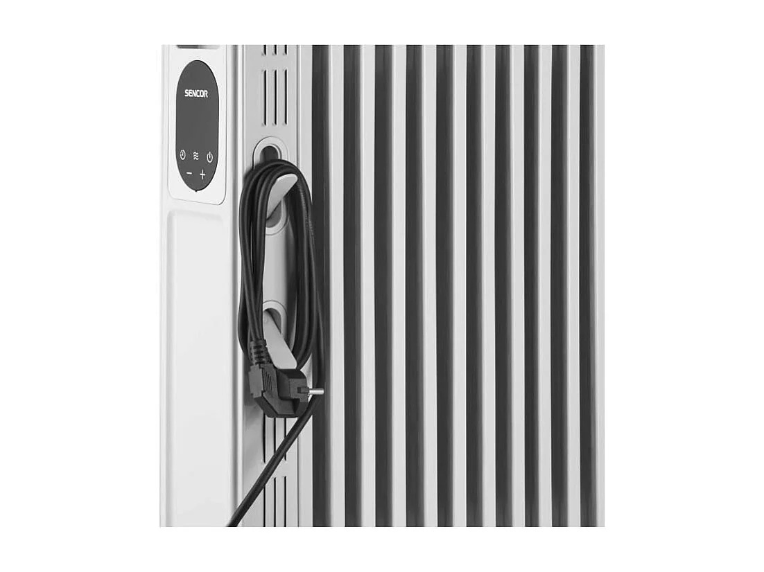Radiateur électrique bain d'huile - SENCOR - SOH 6213WH - 2500 W - Panneau de commande numérique - Blanc