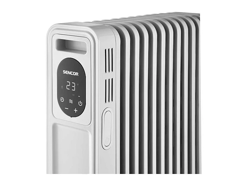 Radiateur électrique bain d'huile - SENCOR - SOH 6213WH - 2500 W - Panneau de commande numérique - Blanc