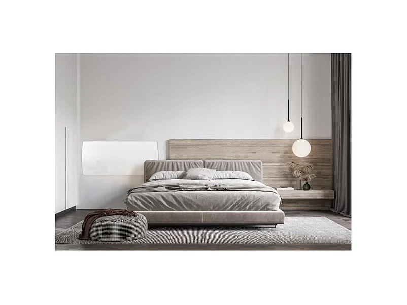 Radiateur électrique fixe a inertie seche céramique 2000W OCEANIC Rubis - Façade verre - Blanc - NF