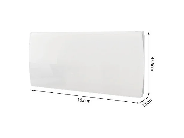 Radiateur électrique fixe a inertie seche céramique 2000W OCEANIC Rubis - Façade verre - Blanc - NF