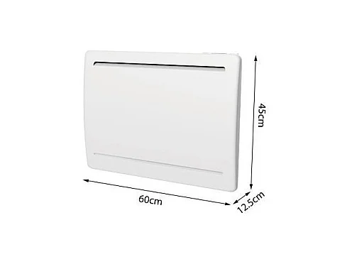 Radiateur électrique fixe a inertie seche céramique 1000W OCEANIC Rubis - Design galbé - Blanc - NF