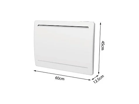 Elektrische vaste radiator met droge keramische inertie 1000W OCEANIC Rubis - Gebogen design - Wit
