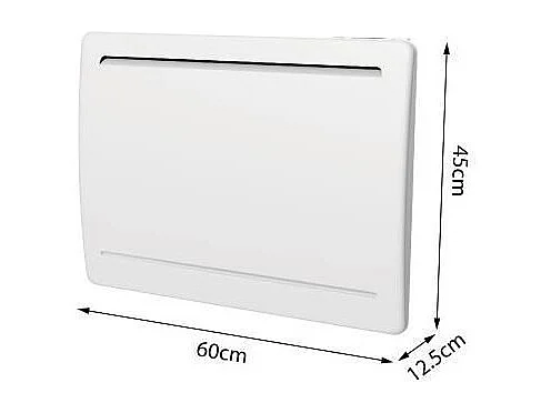 Radiateur électrique fixe a inertie seche céramique 1000W OCEANIC Rubis - Design galbé - Blanc - NF