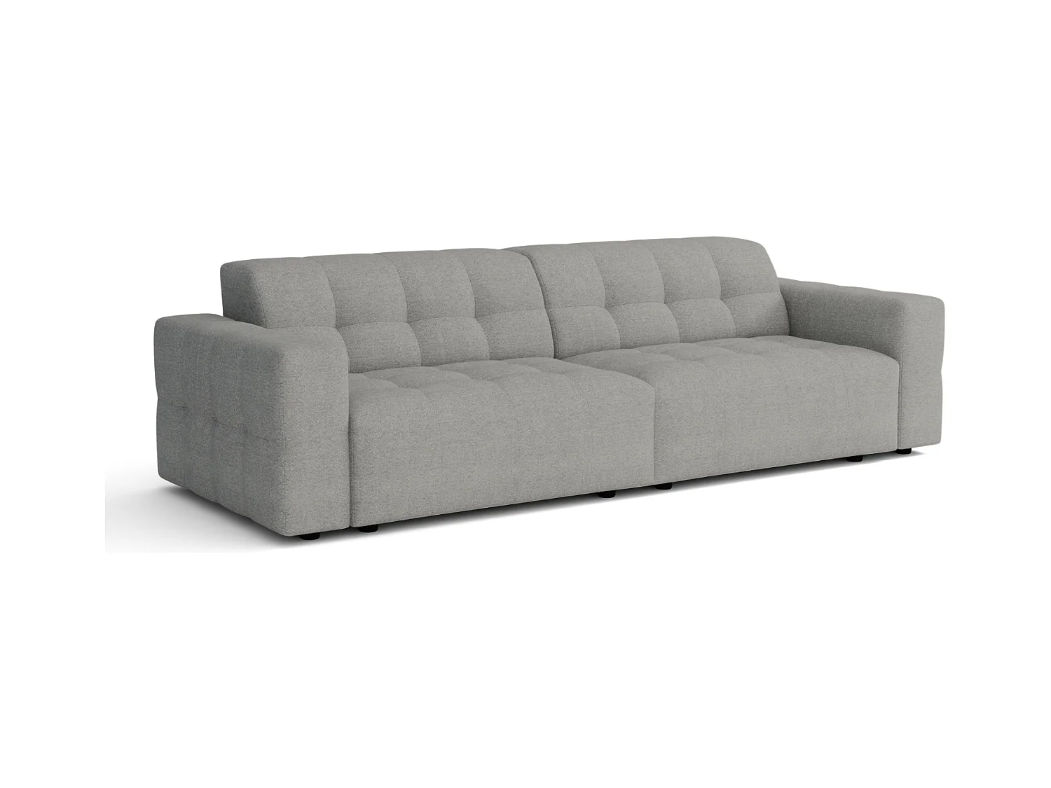 Bergamo 3-Sitzer Sofa – Stoff Raven 7 grau, 244×102×70 cm