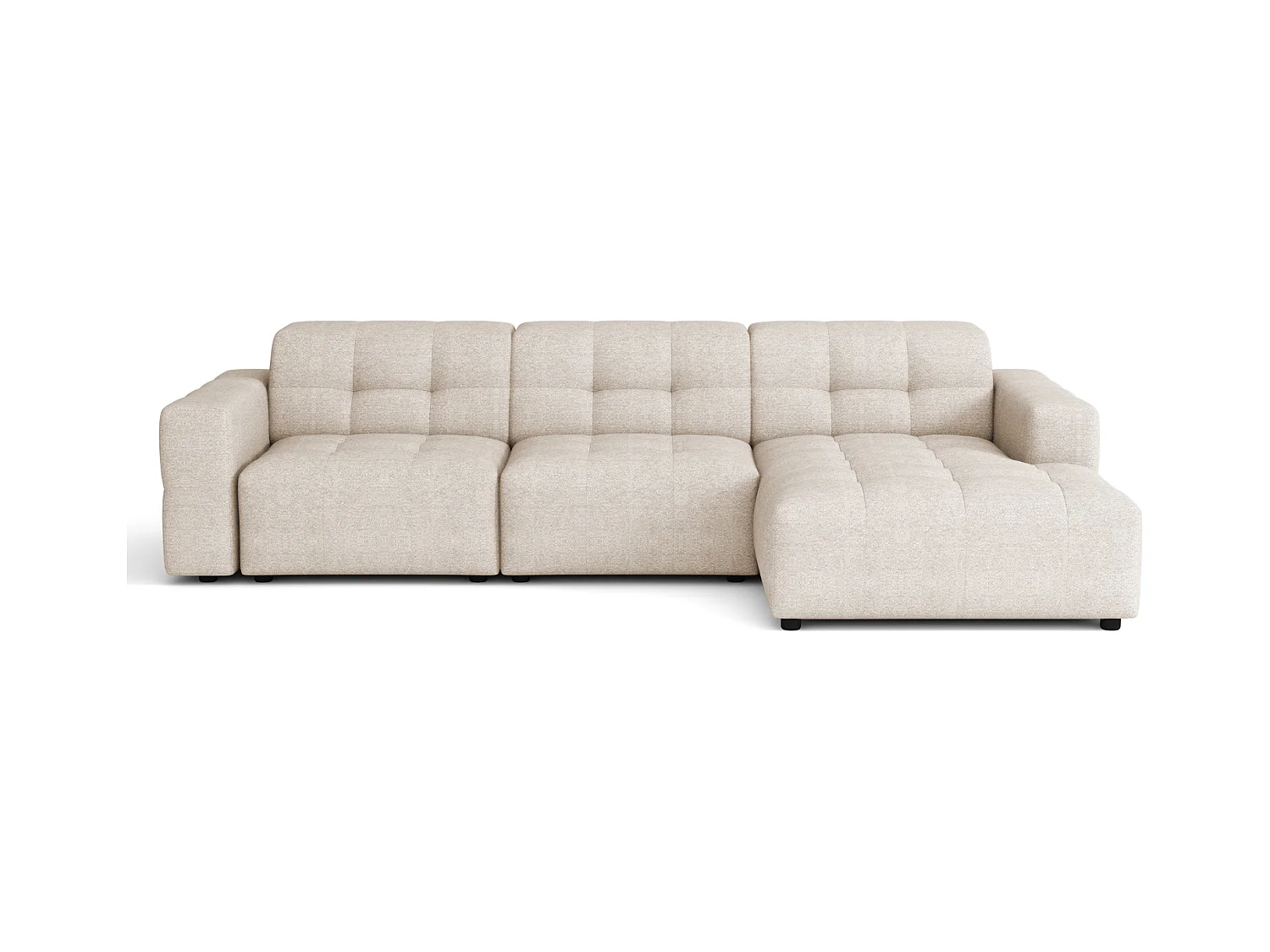 Hoekbank rechts   Bergamo A – stof Raven  24 crème, 284×166×70 cm