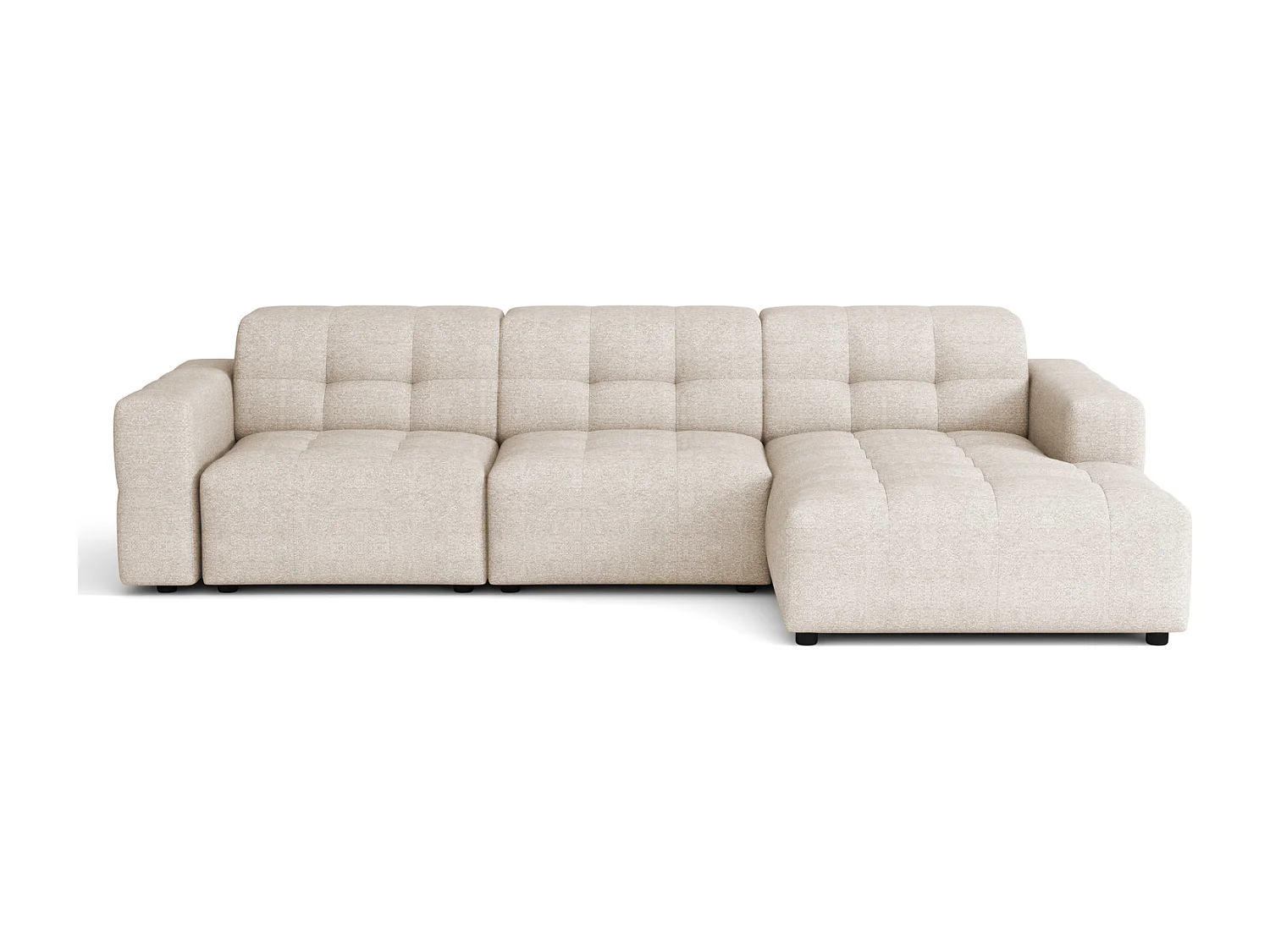 Canapé d’angle Bergamo A– angle droit, tissu Raven 24 crème , 284×166×70 cm