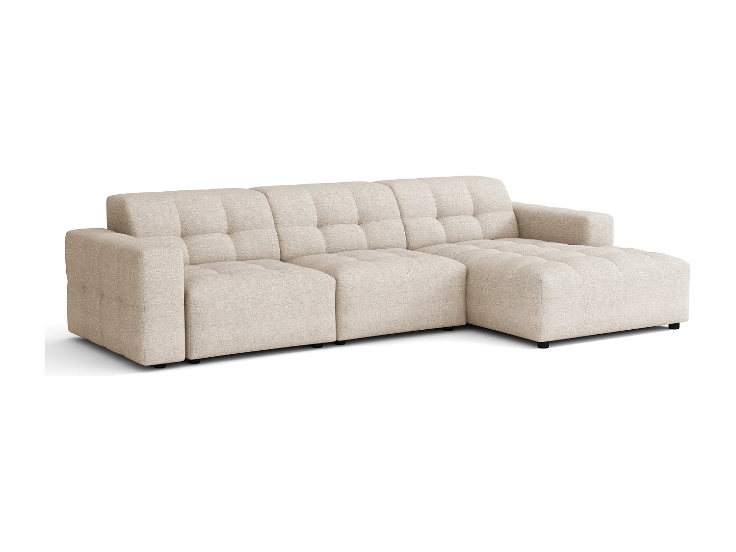 Canapé d’angle Bergamo A– angle droit, tissu Raven 24 crème , 284×166×70 cm