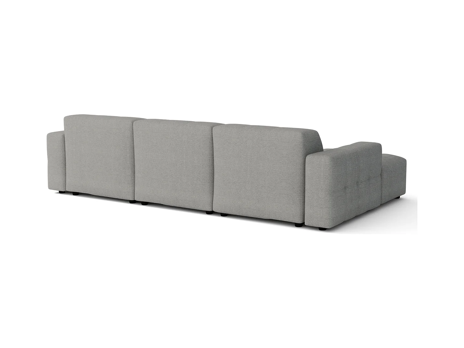 Ecksofa links Bergamo A – Stoff Raven 7 grau, 284×166×70 cm