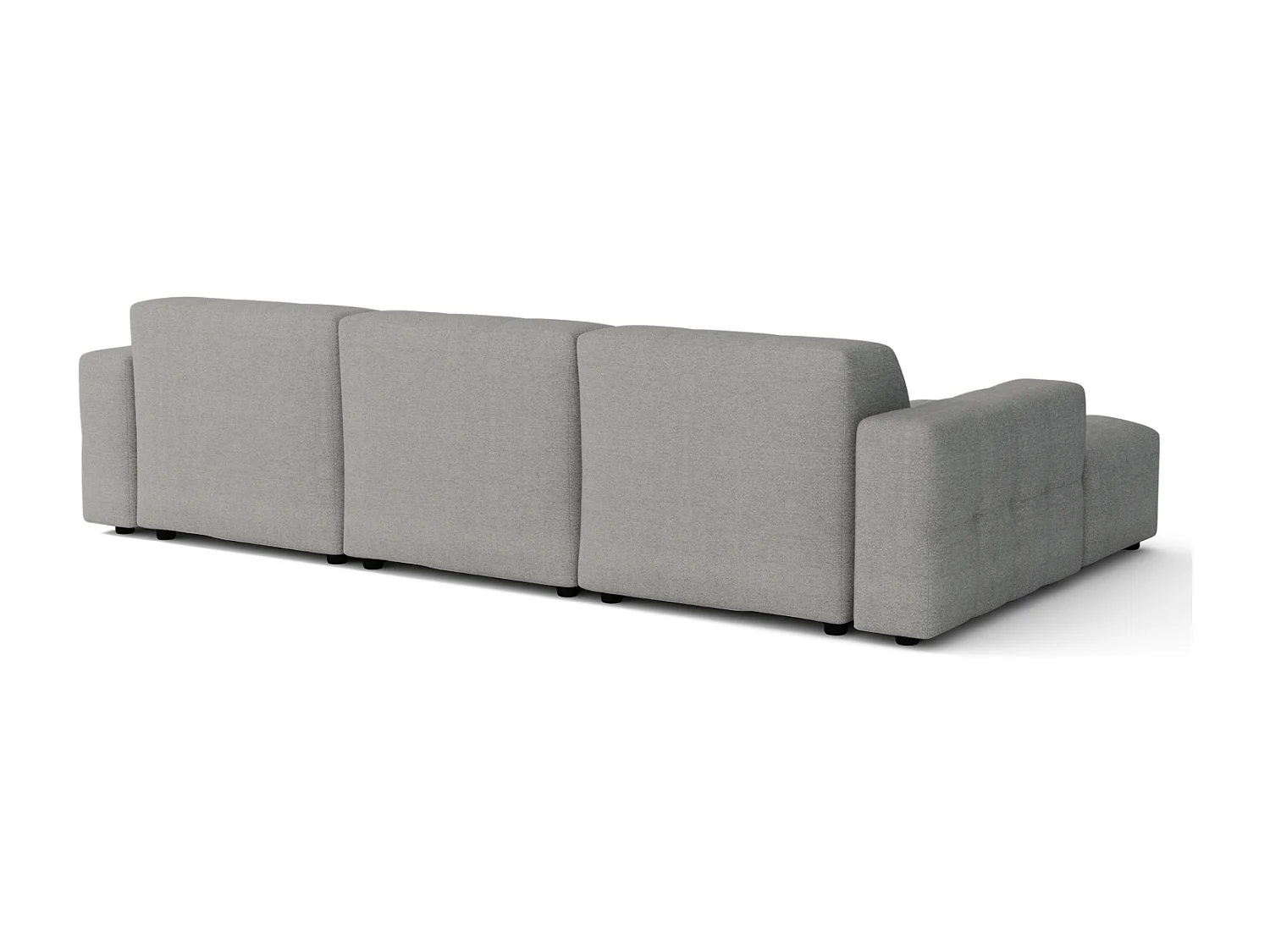 Canapé d’angle Bergamo A – angle gauche, tissu Raven 7 gris, 284×166×70 cm