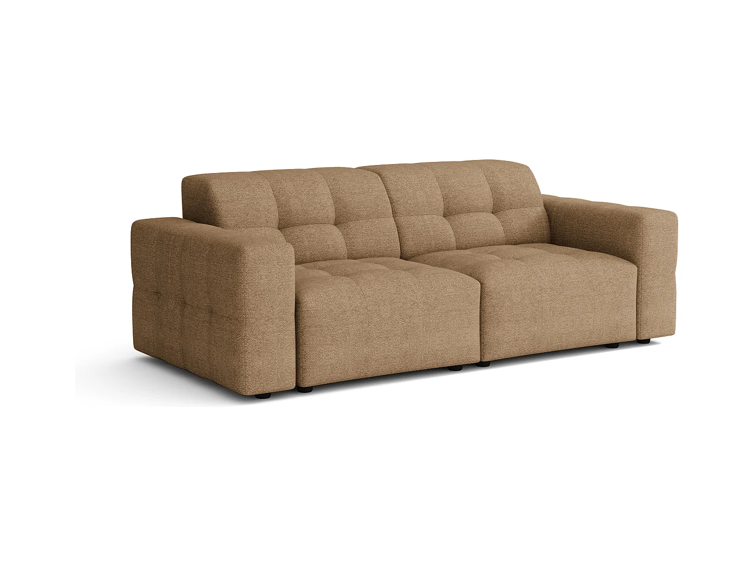 Bergamo Canapé 3 places – tissu Raven 34 gris marron clair, 244×102×70 cm