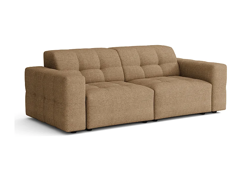 Bergamo Canapé 3 places – tissu Raven 34 gris marron clair, 244×102×70 cm