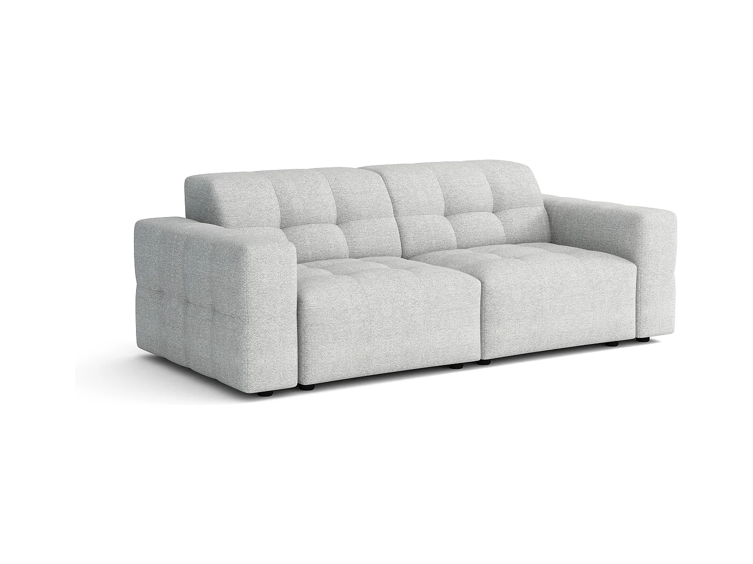 Bergamo Canapé 2 places – tissu Raven 6 gris clair, 204×102×70 cm