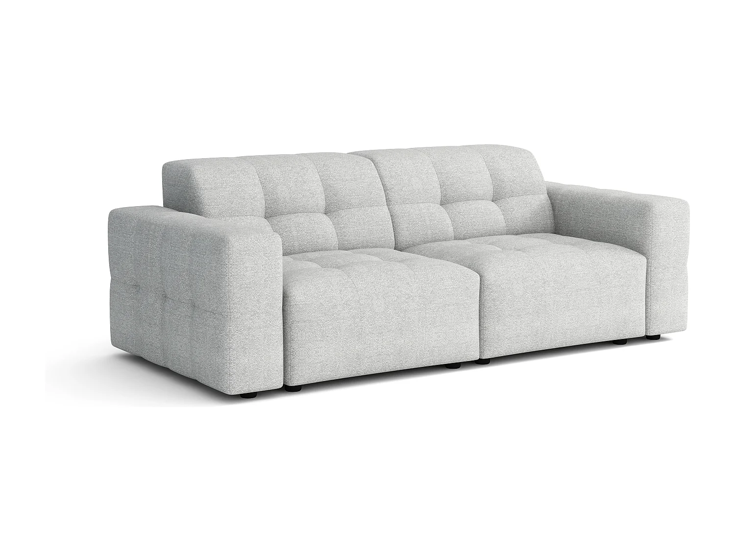 Bergamo Canapé 2 places – tissu Raven 6 gris clair, 204×102×70 cm