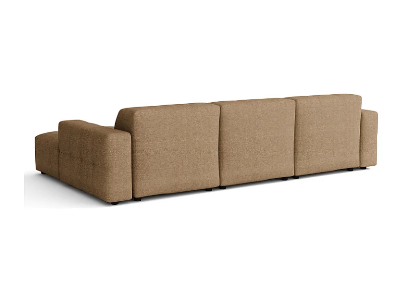 Hoekbank rechts  Bergamo A – stof Raven 34 lichtbruin, 284×166×70 cm