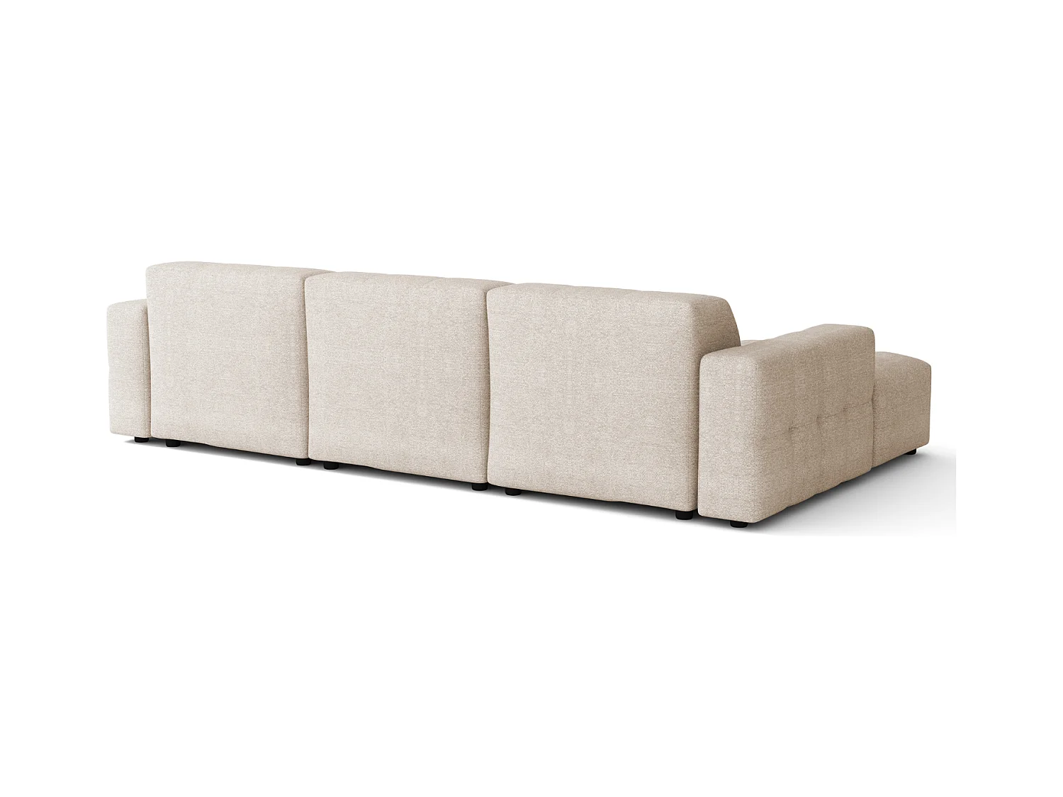 Ecksofa links Bergamo A – Stoff Raven 24 creme, 284×166×70 cm