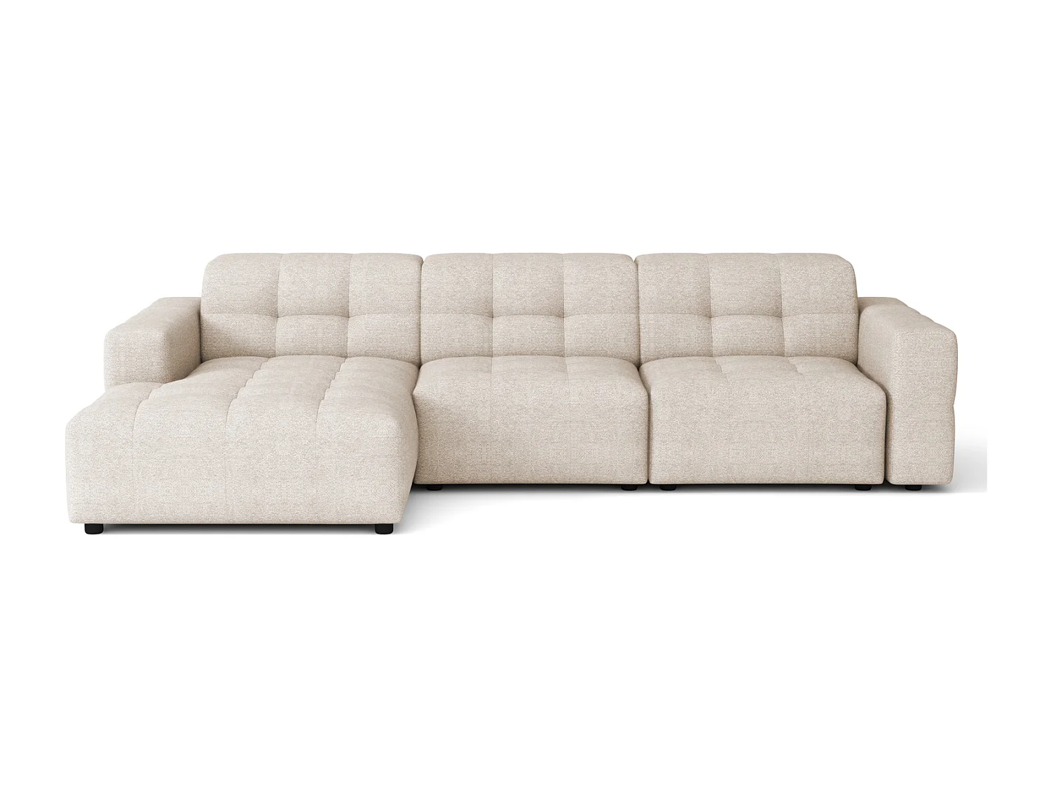 Canapé d’angle Bergamo A – angle gauche, tissu Raven 24 crème , 284×166×70 cm