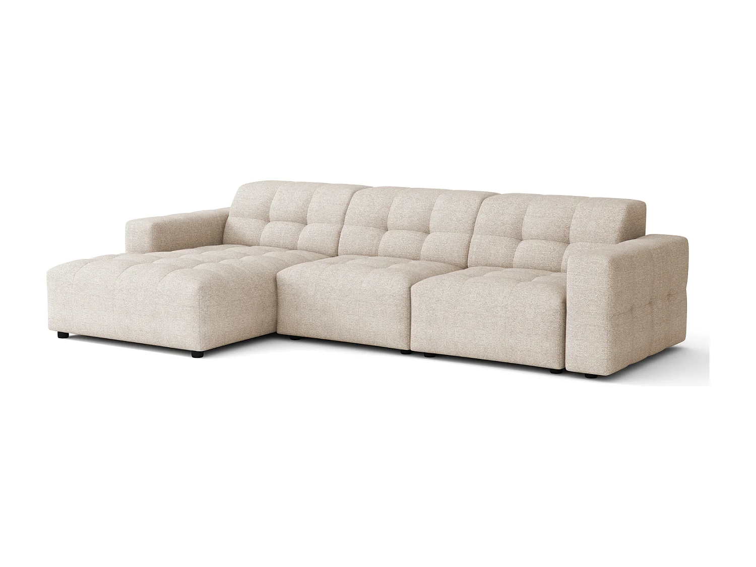 Canapé d’angle Bergamo A – angle gauche, tissu Raven 24 crème , 284×166×70 cm