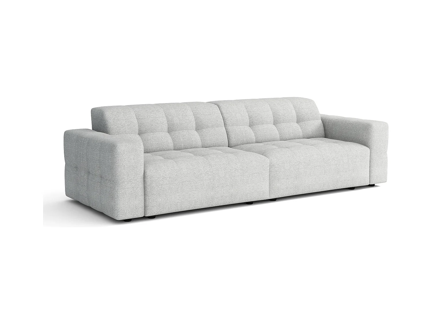 Bergamo 3-Sitzer Sofa – Stoff Raven 6 hellgrau, 244×102×70 cm