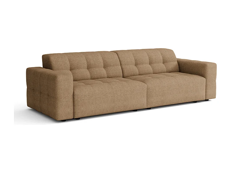 Bergamo 3-Sitzer Sofa – Stoff Raven 34 hellbraun, 244×102×70 cm