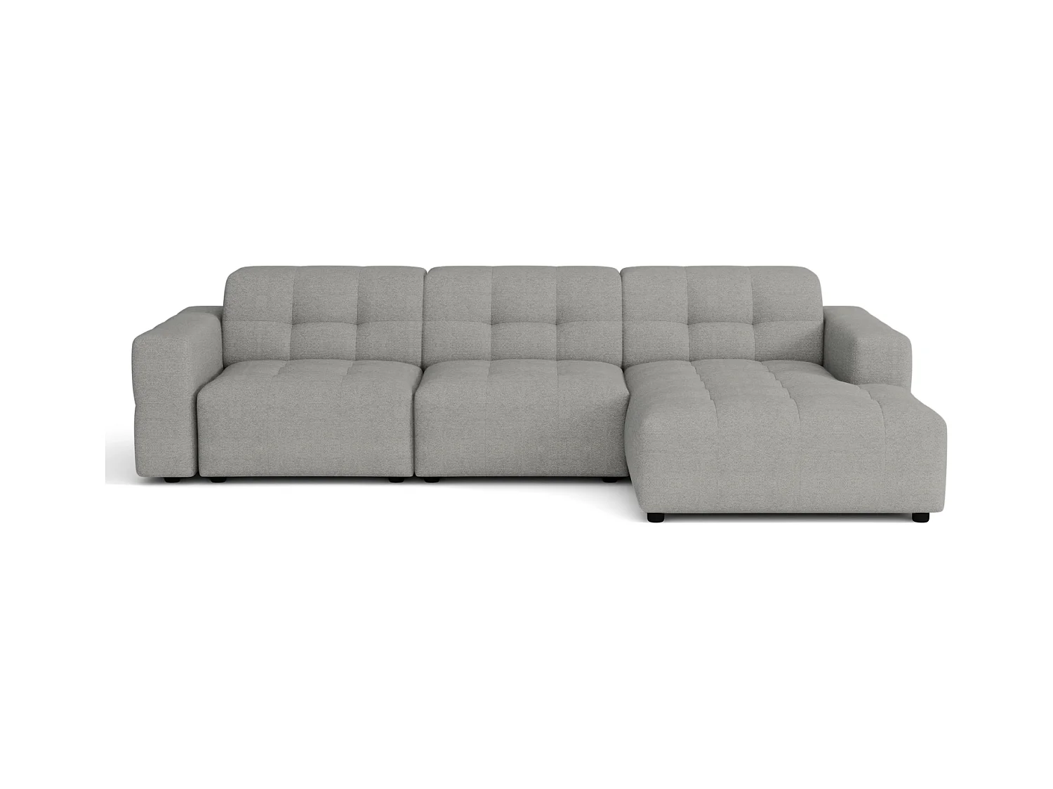 Hoekbank rechts  Bergamo A– stof Raven 7tgrijs, 284×166×70 cm