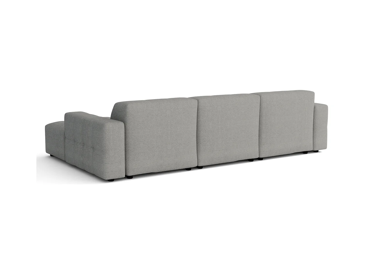 Hoekbank rechts  Bergamo A– stof Raven 7tgrijs, 284×166×70 cm