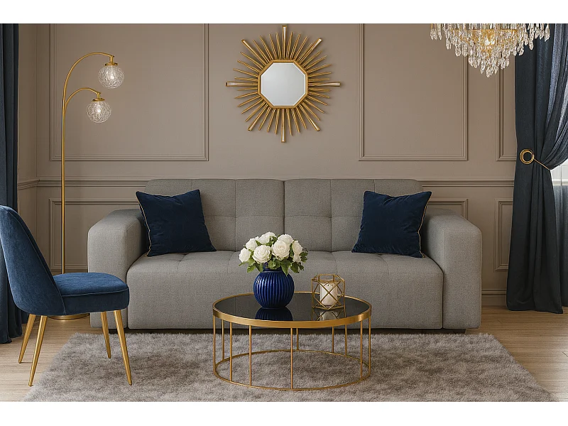 Sofa Bergamo 2-osobowa, tkanina Raven 7 szara – 204×102×70 cm