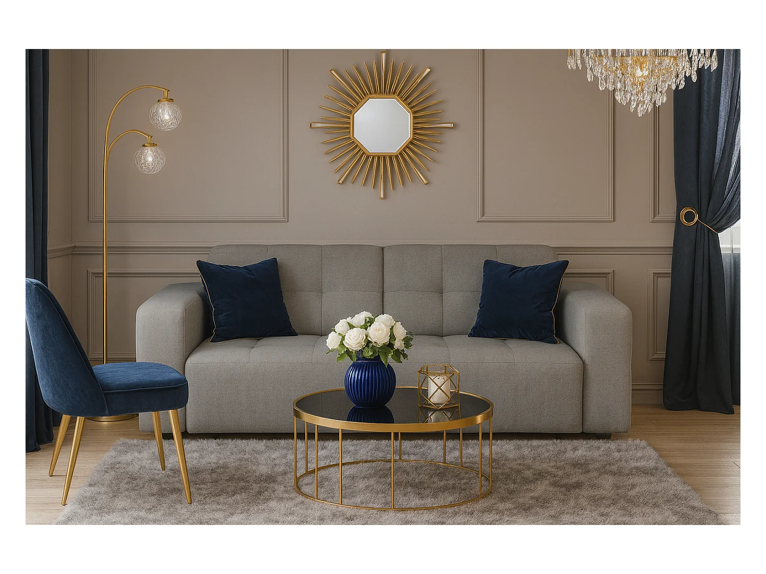 Bergamo 2-Sitzer Sofa – Stoff Raven 7 grau, 204×102×70 cm