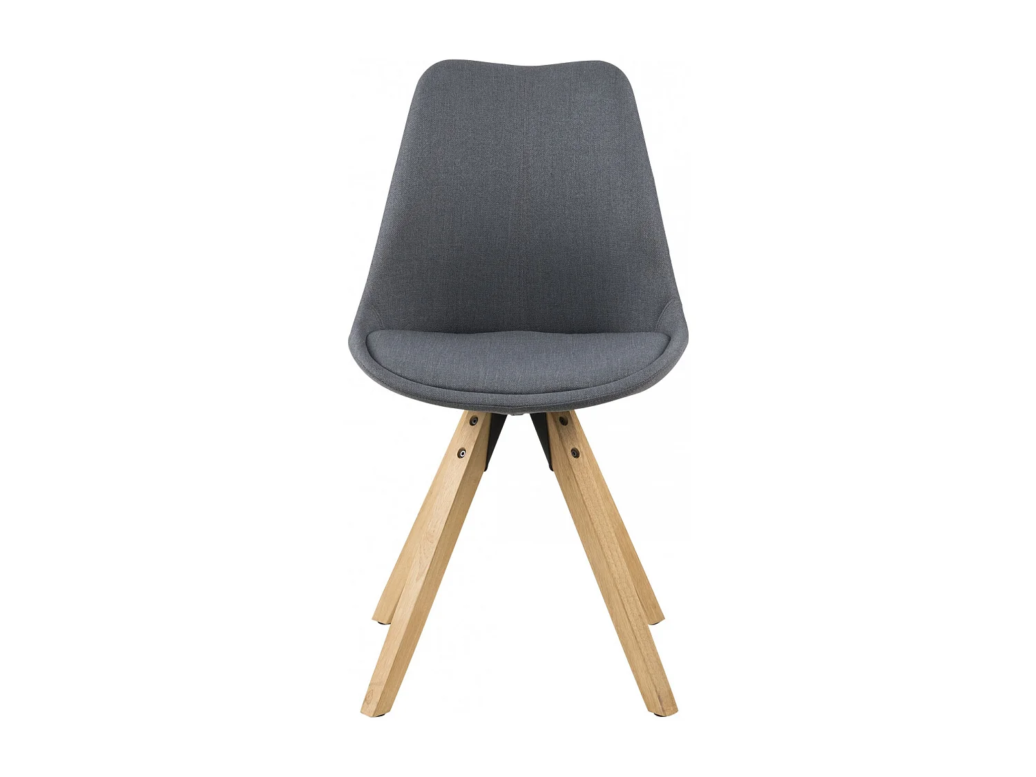 Chaises modernes bois et tissu gris (lot de 2) - EARL