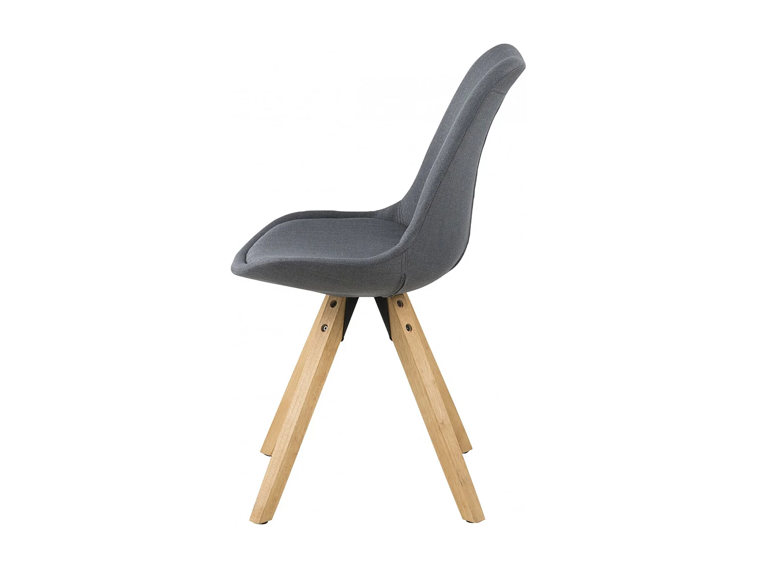 Chaises modernes bois et tissu gris (lot de 2) - EARL