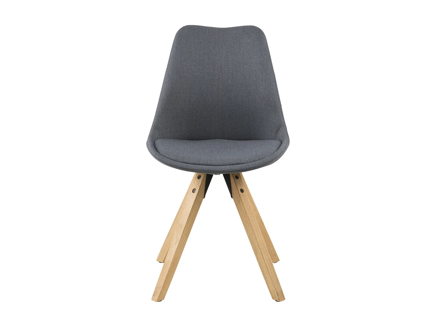 Chaises modernes bois et tissu gris (lot de 2) - EARL