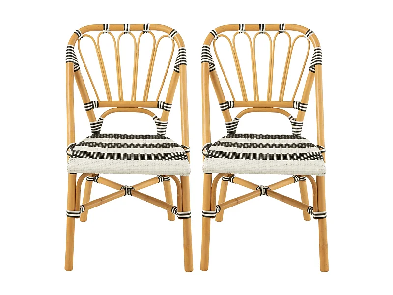Chaises parisiennes tressées rayures (lot de 2) - MONTMARTRE